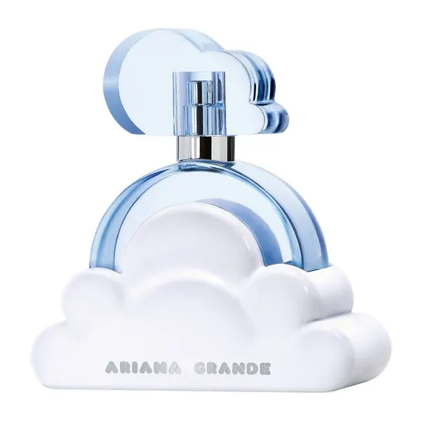 Frasco de Ariana Grande Cloud (Ariana Grande) sobre fondo oscuro